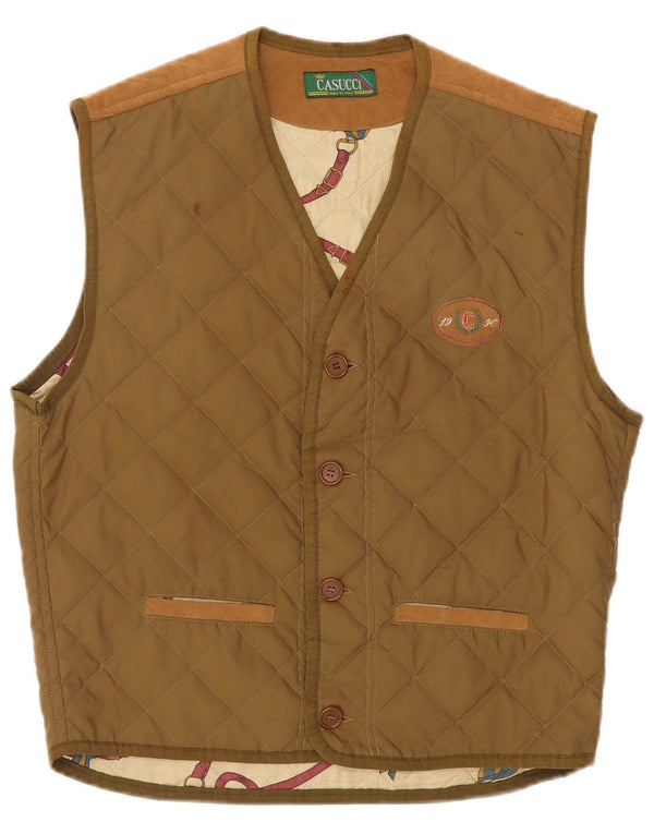 Colete acolchoado masculino Casucci UK 36 pequeno poliéster cáqui