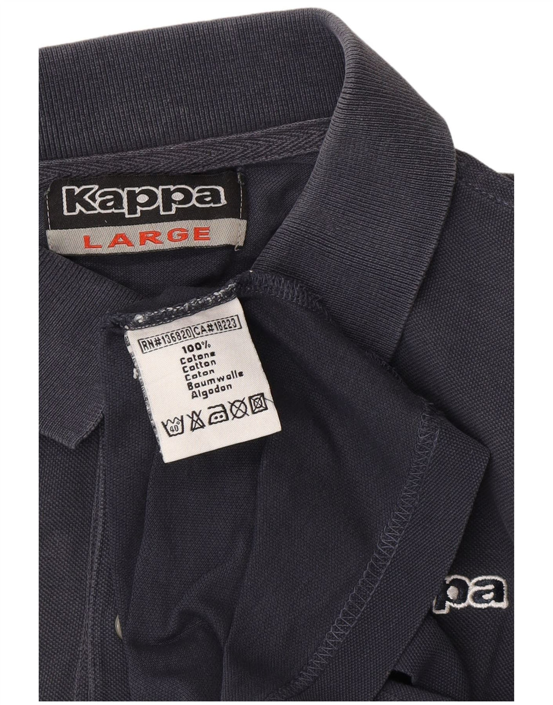 Camisa polo masculina KAPPA grande algodão azul marinho