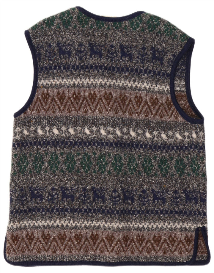 Suéter cardigã feminino Stapf UE 42 grande multicolorido Fair Isle