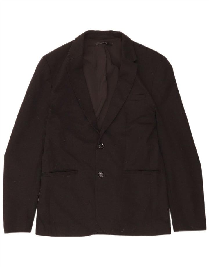 Jaqueta blazer masculina Zara com 2 botões Reino Unido 40 grande preta