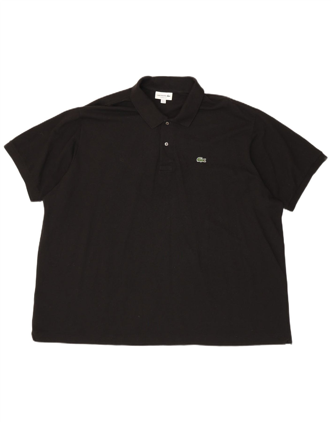 Camisa polo masculina LACOSTE Classic Fit tamanho 10 5XL algodão preto