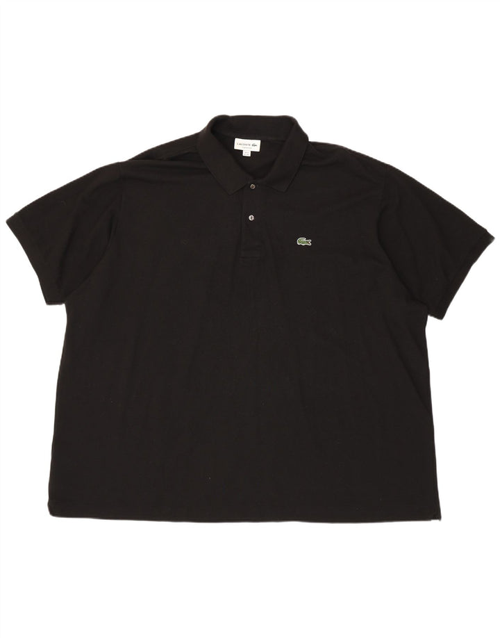 Camisa polo masculina LACOSTE Classic Fit tamanho 10 5XL algodão preto