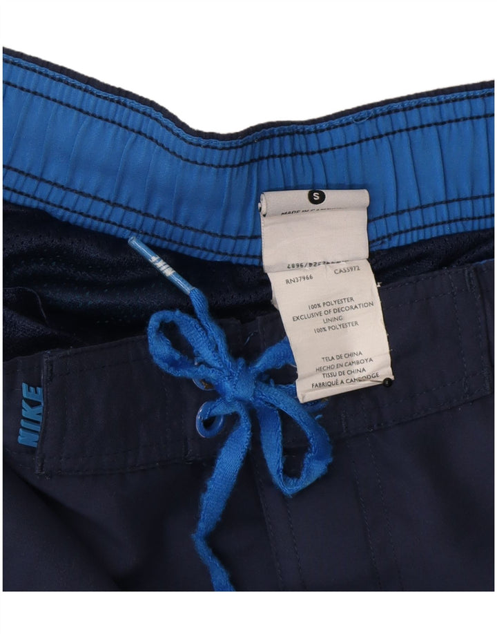 Shorts de natação masculino Nike pequeno azul marinho colorblock poliéster