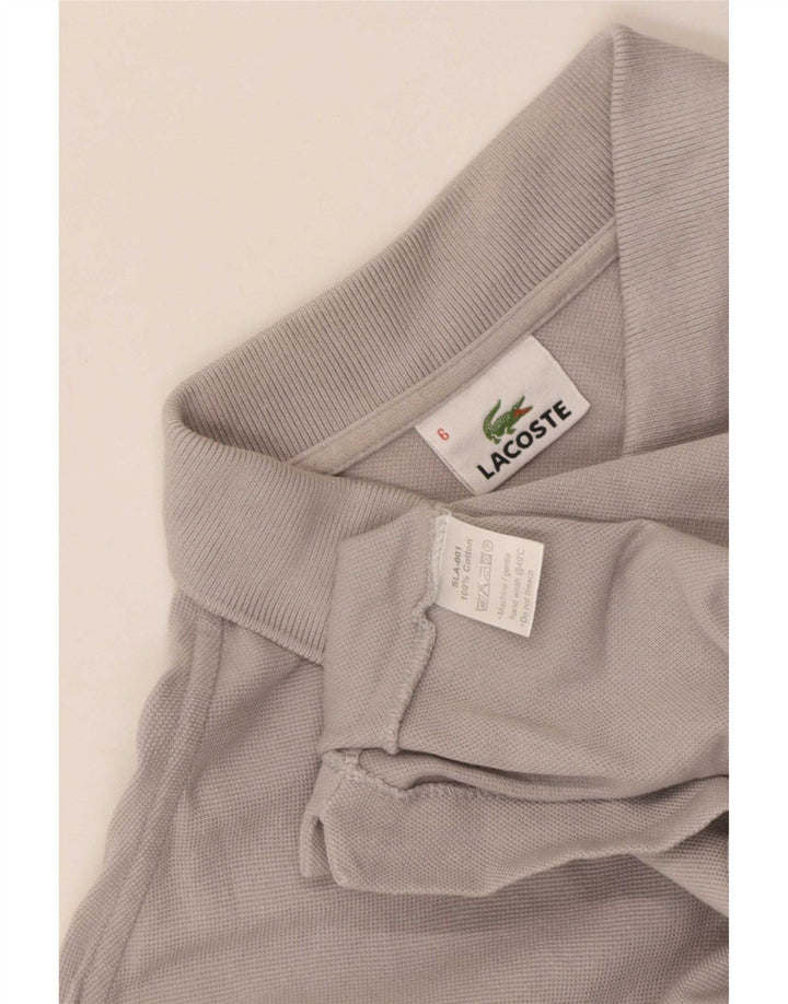 Camisa polo masculina Lacoste tamanho 6 XL cinza algodão