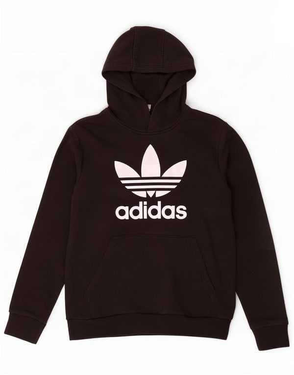 Camisola com capuz gráfico Adidas Boys 13-14 anos algodão preto