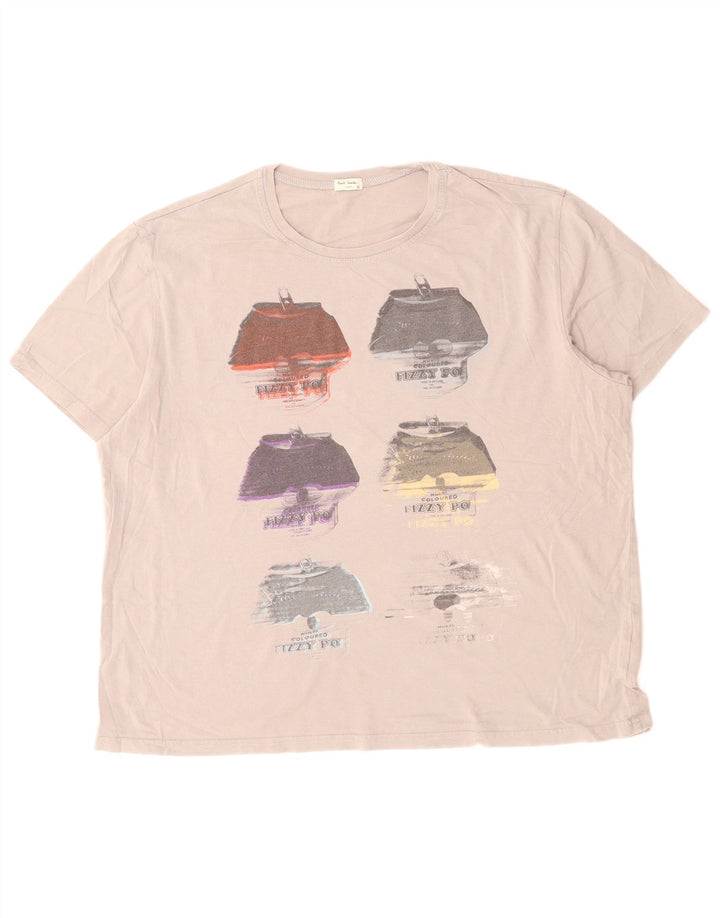 PAUL SMITH Camiseta masculina gráfica grande algodão cinza