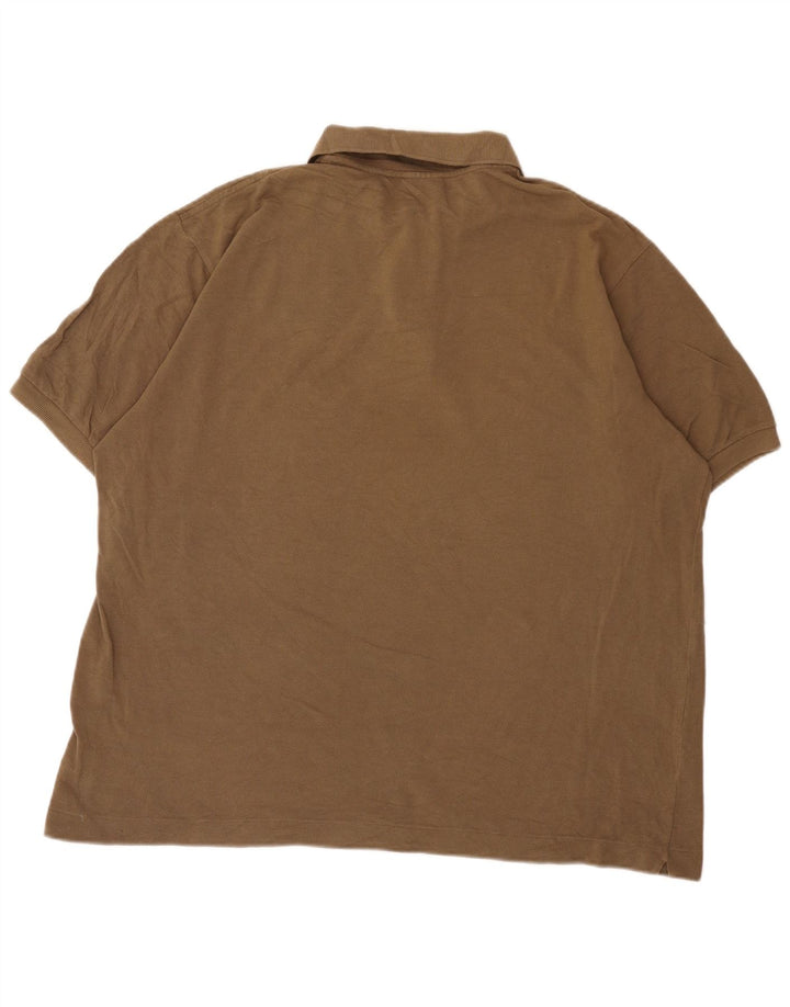 Camisa polo masculina Lacoste tamanho 7 2XL algodão marrom