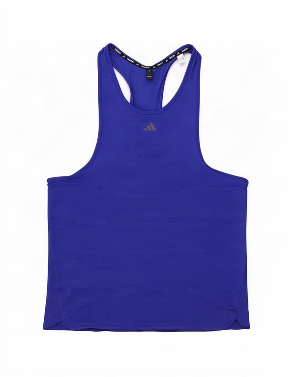 Adidas Mens Aeroready Colete Top Grande Listrado Azul Poliéster