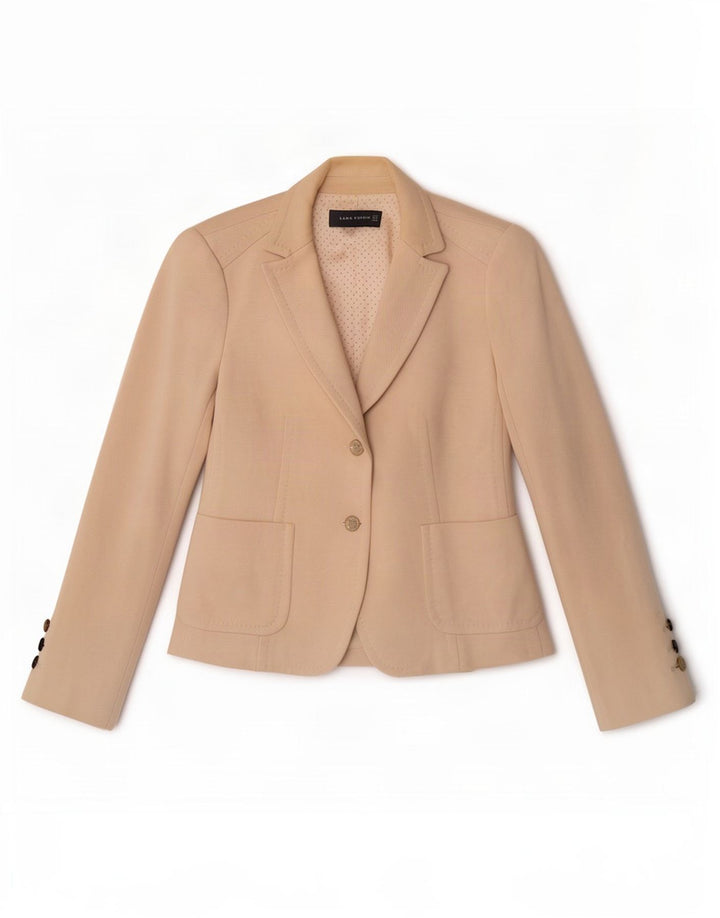 Jaqueta blazer feminina Zara com 2 botões Reino Unido 12 médio off white algodão