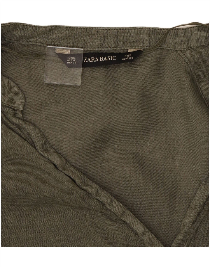 Blusa feminina ZARA UK 18 XL Caqui
