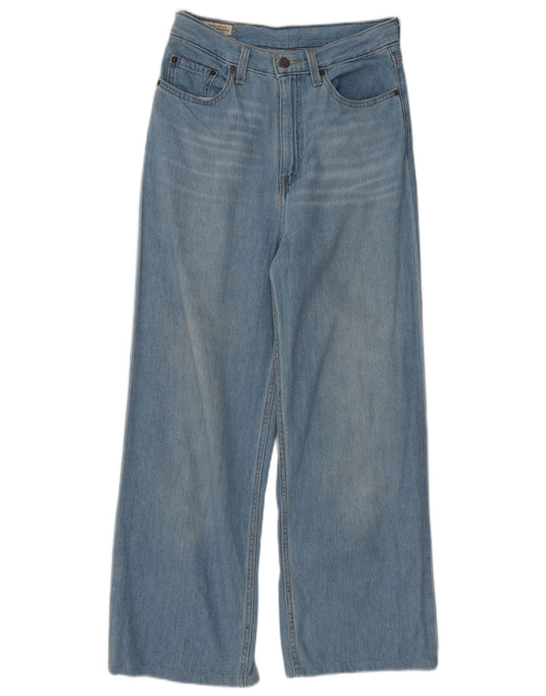 Jeans feminino Levi's cintura alta com perna larga W28 L26 algodão azul
