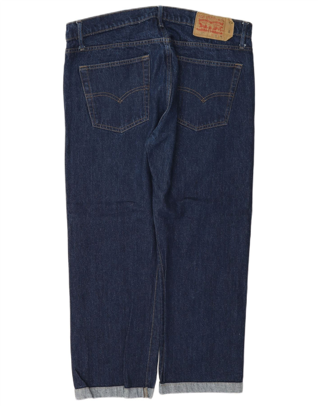 Calça jeans feminina Levi's 501 Straight W38 L27 azul marinho algodão