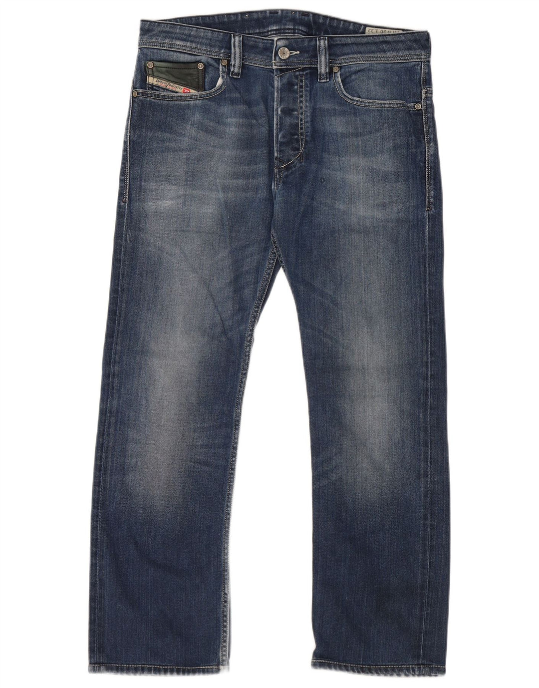 DIESEL Masculino Safado Regular Slim Straight Jeans W30 L27 Azul Algodão