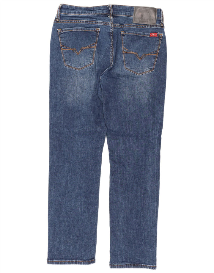 Guess Calça Jeans Feminina Straight Slim W30 L28 Azul Algodão