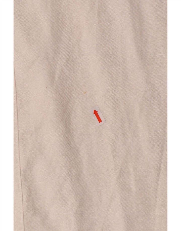 Calça Chino Feminina MONSOON Bootcut Reino Unido 12 Médio W32 L31 Linho Branco