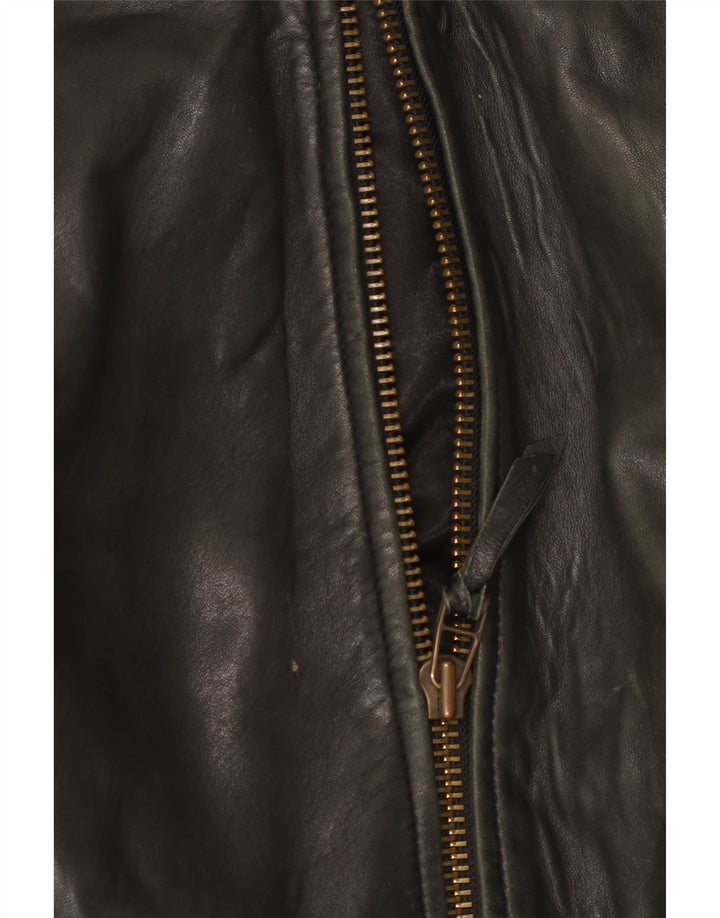 Jaqueta feminina de couro gráfico Rosner IT 56 3XL couro preto