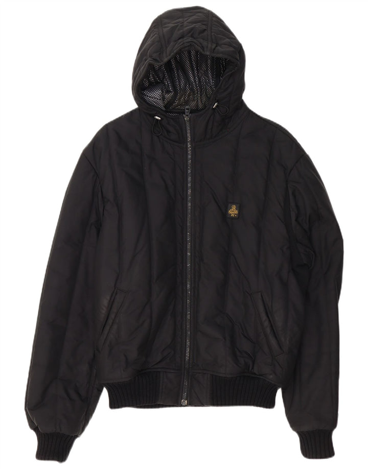 Jaqueta acolchoada com capuz masculina Refrigiwear Sixty spa UK 42 XL poliéster preto