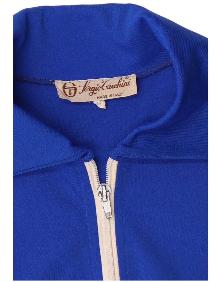 SERGIO TACCHINI Jaqueta masculina de agasalho vintage IT 46 pequena azul anos 80