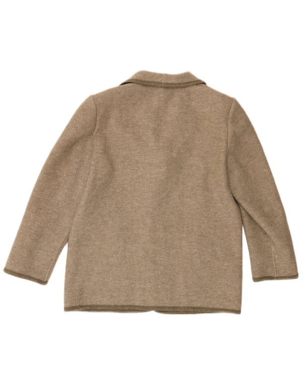 Jaqueta blazer feminina VINTAGE com 5 botões Reino Unido 16 grande bege