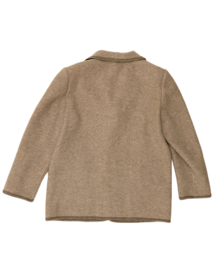 Jaqueta blazer feminina VINTAGE com 5 botões Reino Unido 16 grande bege