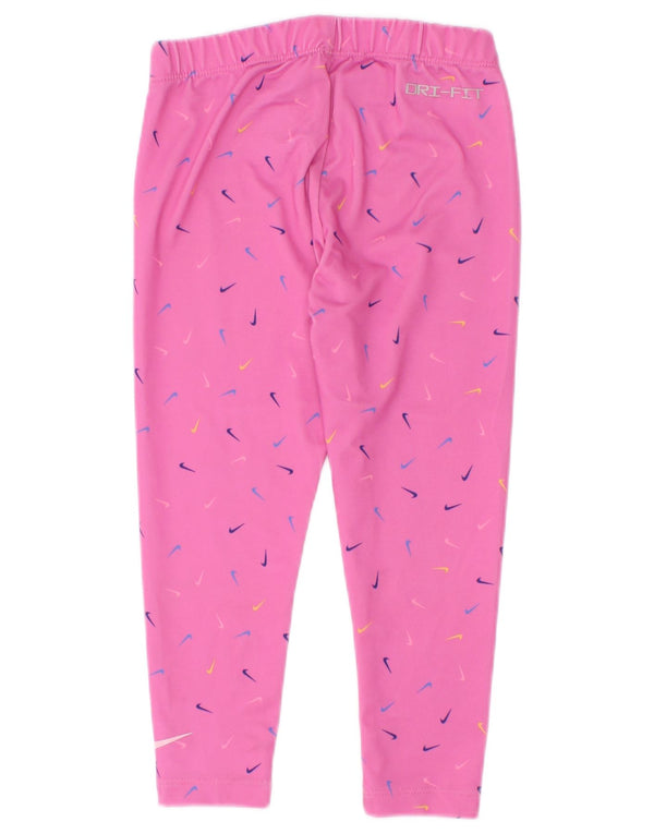 Leggings Nike Dri Fit Graphic para meninas 3-4 anos XS rosa poliéster