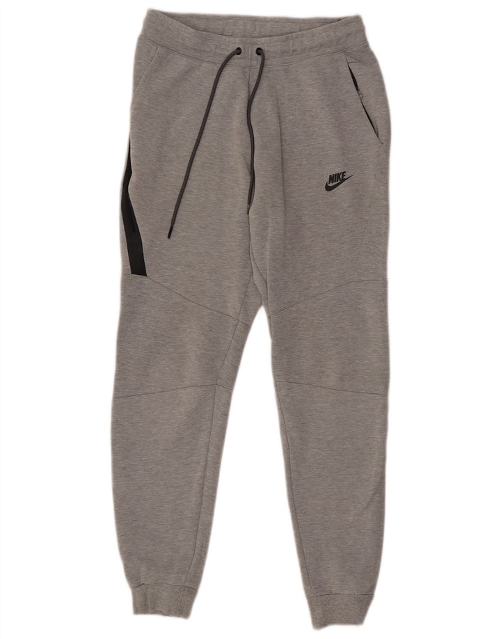 Calça de treino masculina Nike Joggers pequeno cinza manchado de algodão