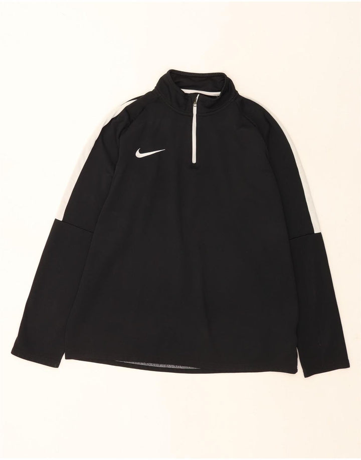 Pulôver masculino Nike com zíper e gola alta, moletom grande, preto, bloco colorido de poliéster