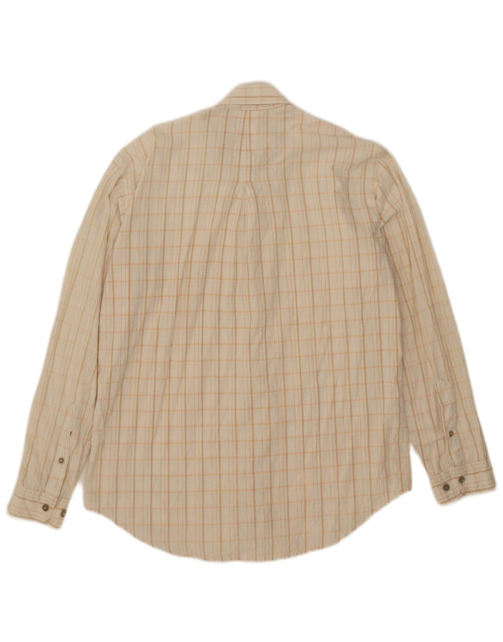 Camisa masculina Marlboro Classics xadrez bege médio