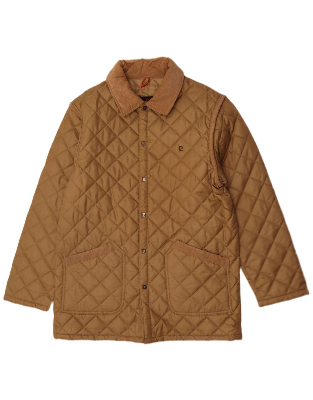 Jaqueta acolchoada masculina Pierre Cardin UK 40 grande poliéster bege