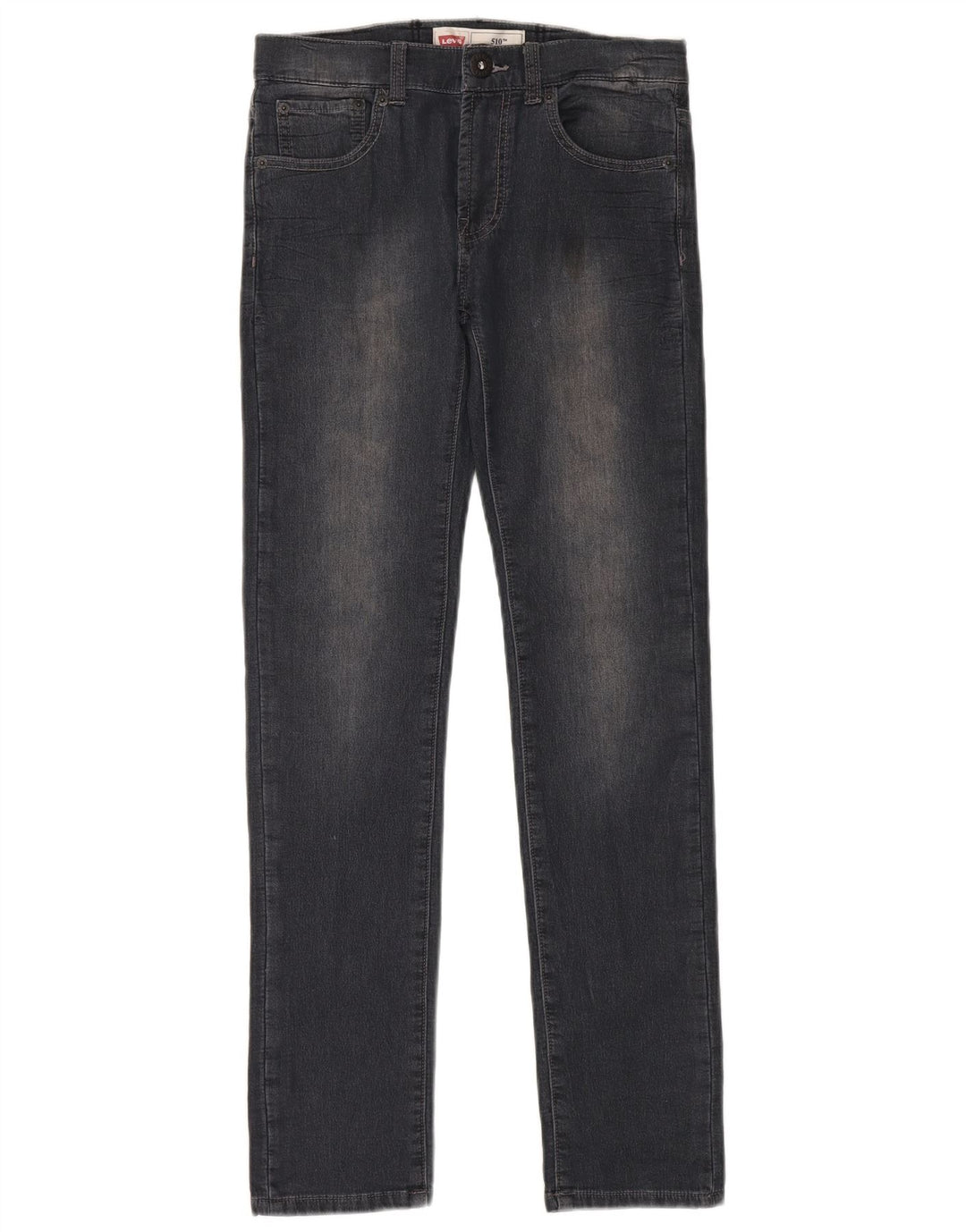 LEVI'S Girls 510 Skinny Jeans 13-14 Anos W30 L30 Algodão Preto