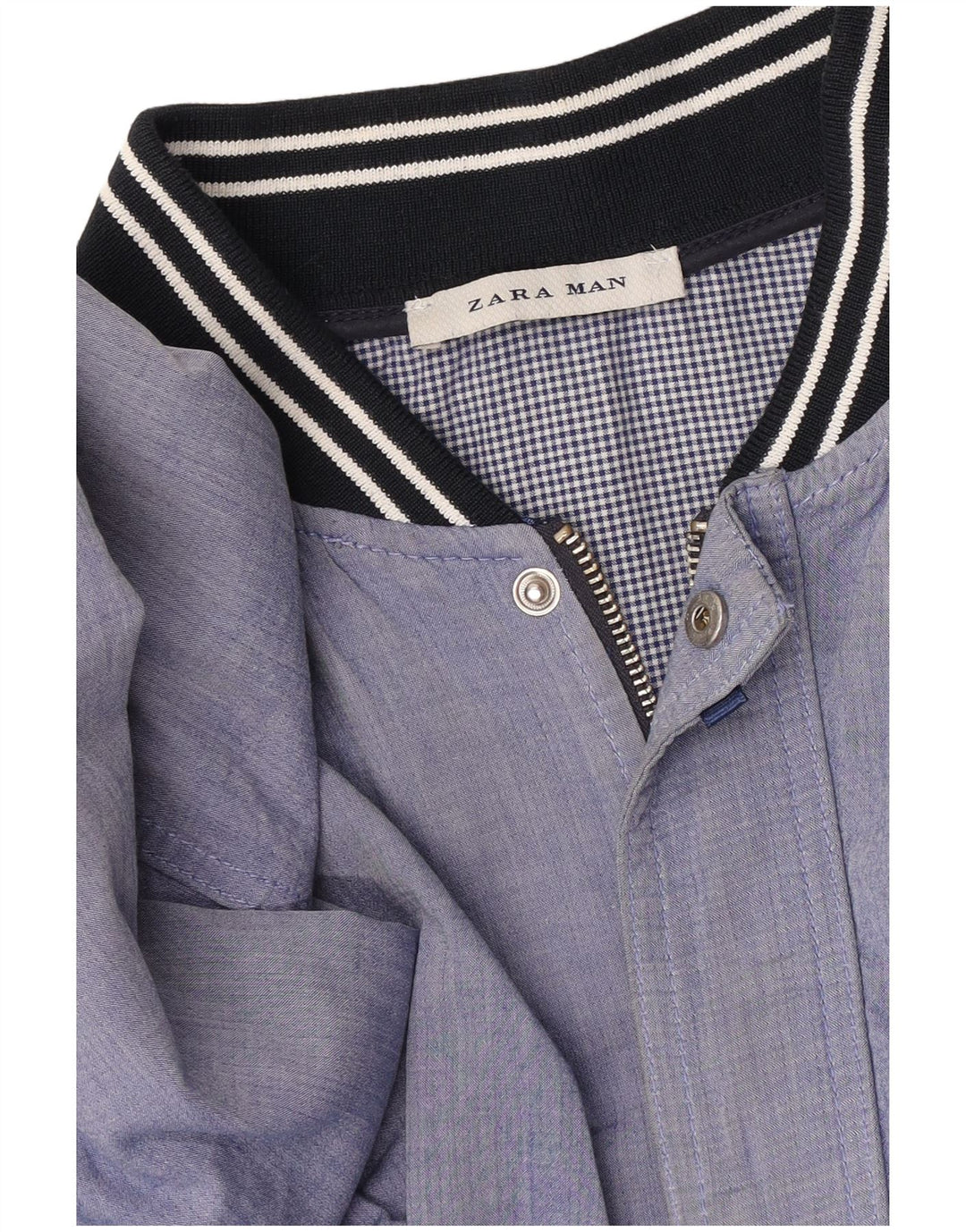Jaqueta bomber masculina Zara UK 38 azul médio