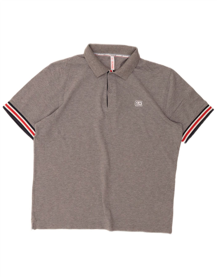 Camisa polo masculina SUN68 2XL algodão cinza