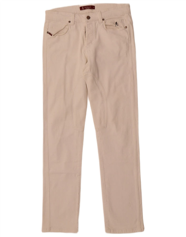 SIVIGLIA Calça jeans reta masculina W31 L32 algodão branco