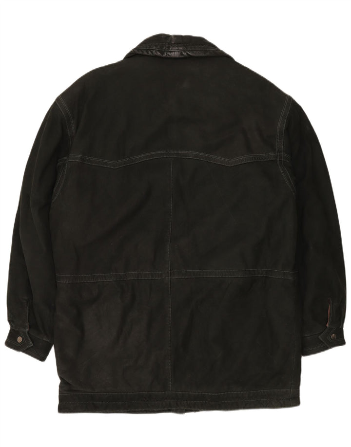 Casaco de couro masculino VINTAGE IT 52 XL couro preto