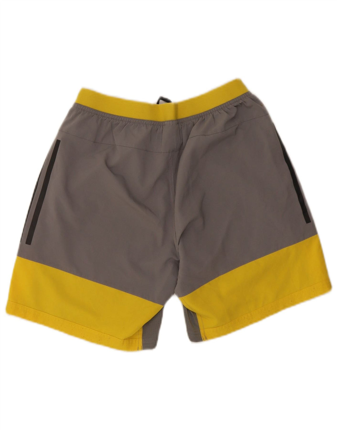 Shorts esportivos masculinos Adidas pequeno cinza colorblock poliéster