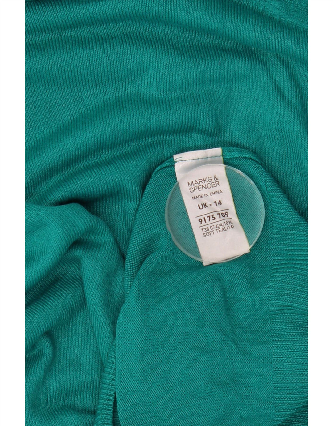 Suéter feminino Marks & Spencer com gola redonda Reino Unido 14 verde médio