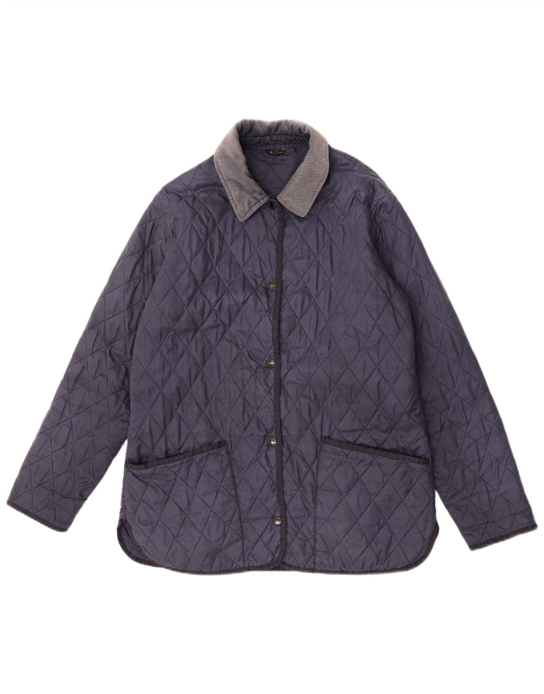 Jaqueta acolchoada feminina Barbour UK 14 grande azul marinho poliamida