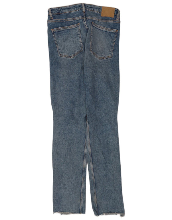 Zara Jeans feminino slim desgastado UE 40 médio W30 L31 algodão azul