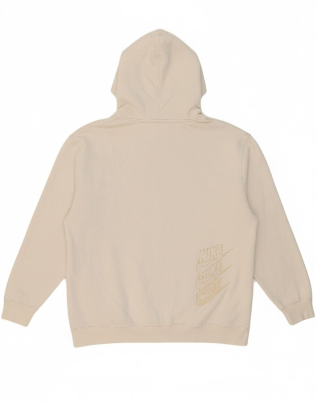 NIKE feminino oversized gráfico moletom com capuz UK 6 XS algodão branco