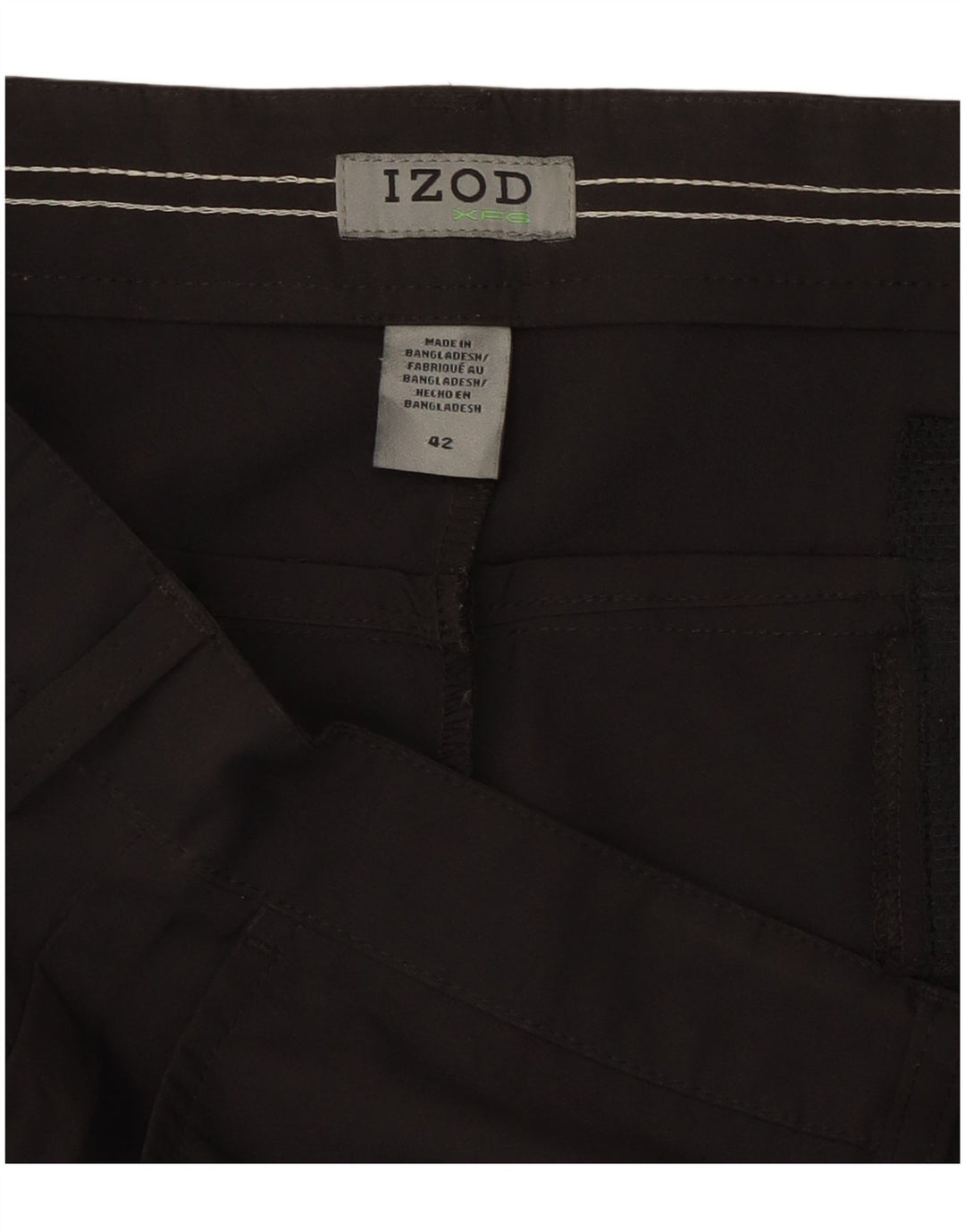 Izod Mens Chino Shorts W42 2XL Poliéster Preto