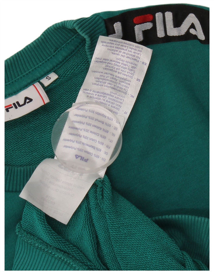 Fila Mens Graphic Moletom Jumper Pequeno Algodão Verde