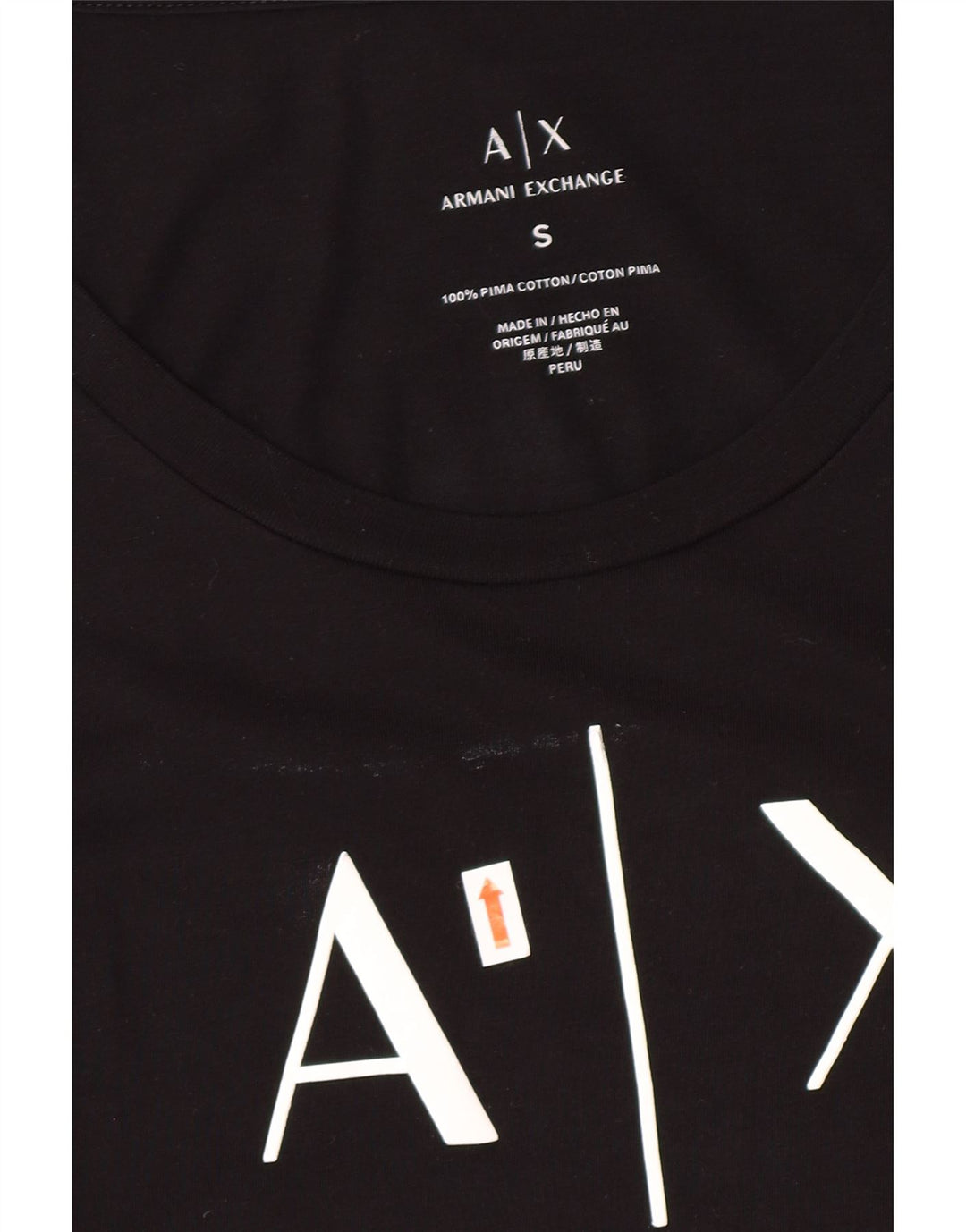 Top gráfico feminino Armani Exchange UK 8 pequeno logotipo preto
