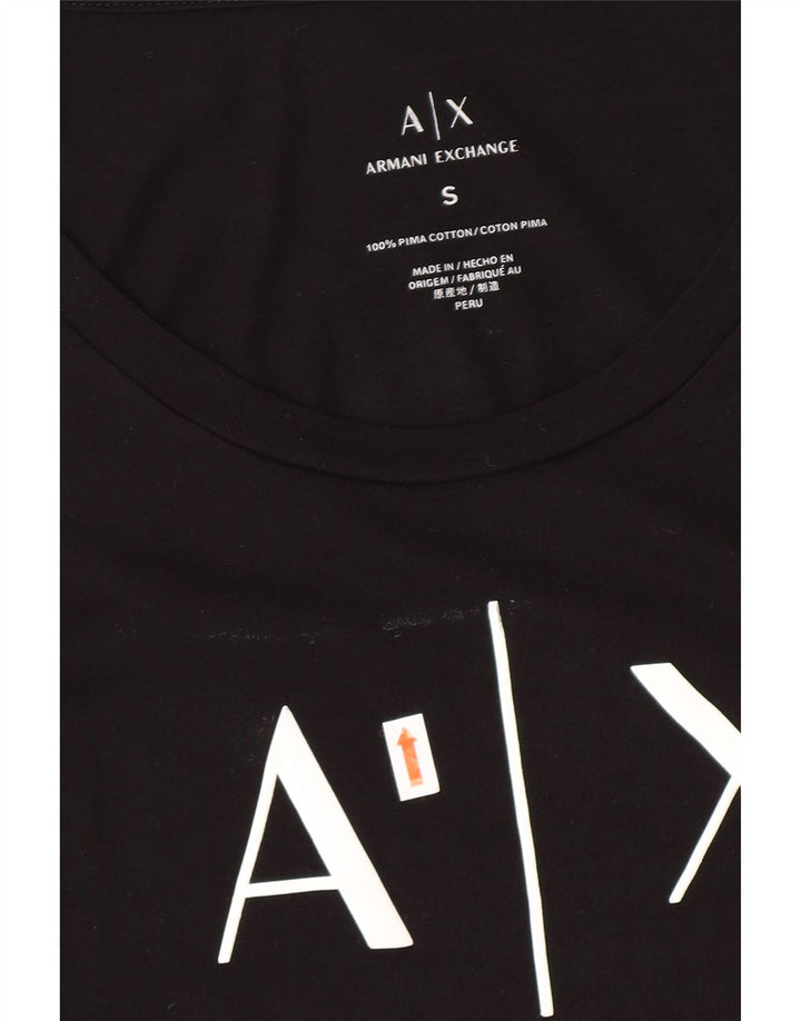 Top gráfico feminino Armani Exchange UK 8 pequeno logotipo preto