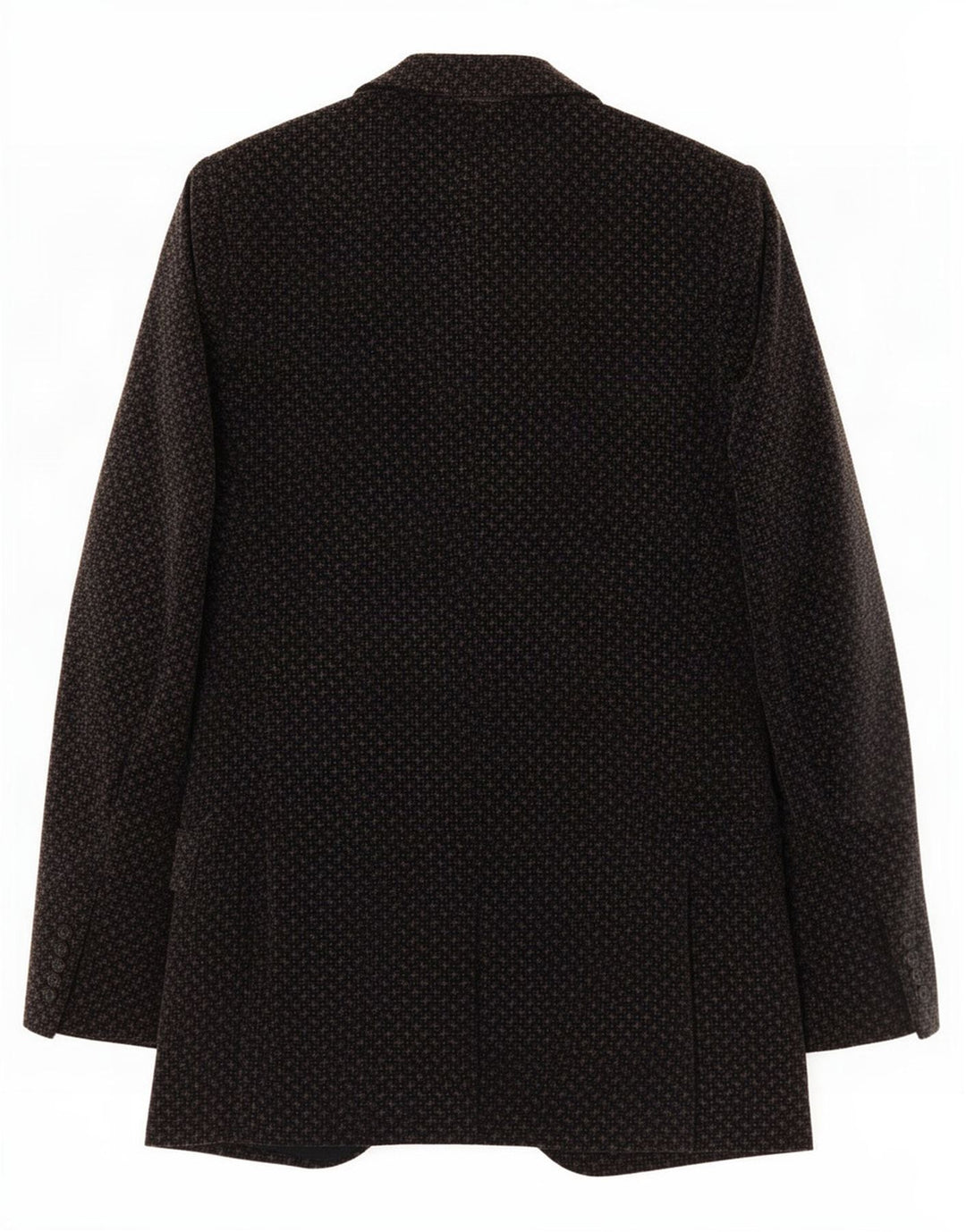Jaqueta blazer de veludo masculina vintage com 2 botões IT 50 grande preto geométrico