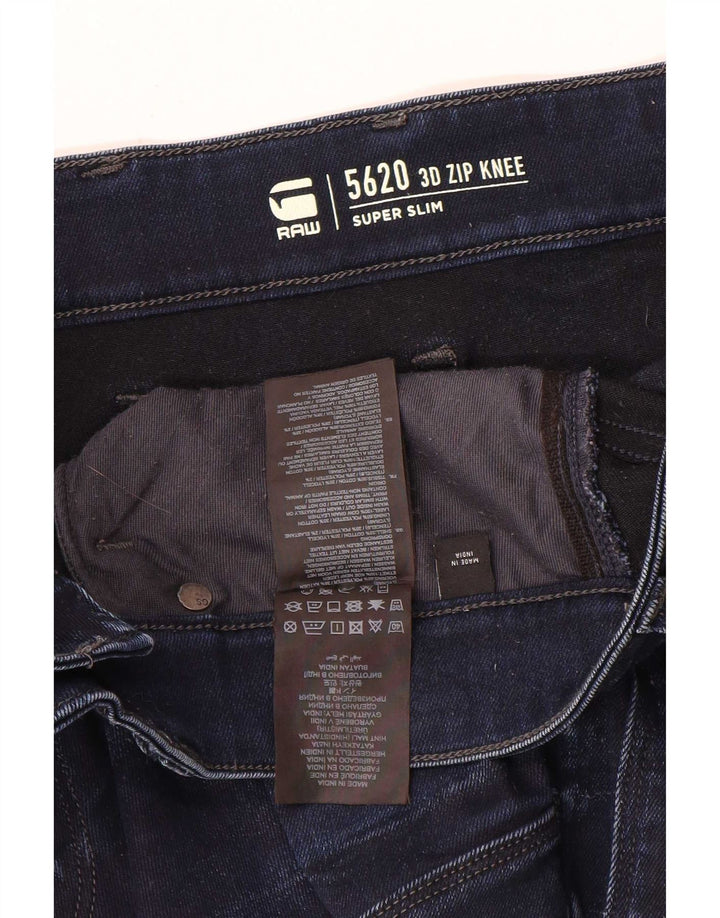 G-Star Masculino Super Slim Jeans W30 L34 Azul Marinho Algodão