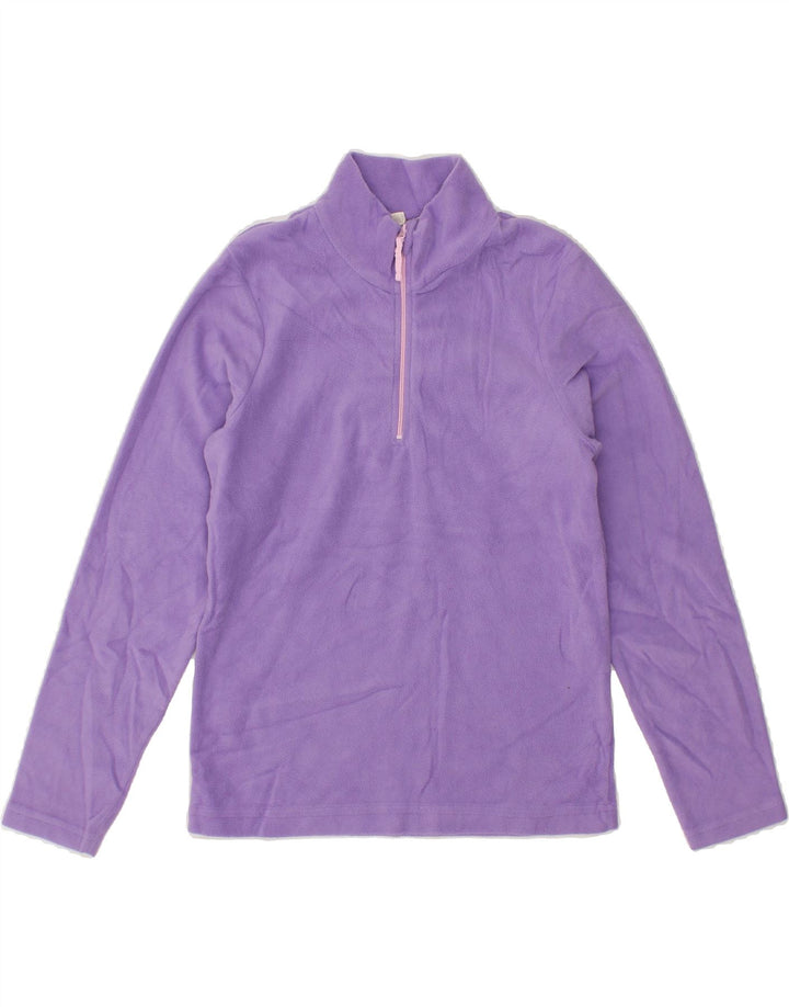 MOUNTAIN WAREHOUSE Girls Zip Neck Fleece Jumper 11-12 Years Purple Vintage Mountain Warehouse and Second-Hand Mountain Warehouse from Messina Hembry 