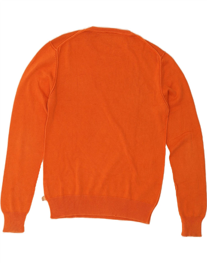 TIMBERLAND Mens Slim Fit Crew Neck Jumper Sweater Medium Orange Cotton Vintage Timberland and Second-Hand Timberland from Messina Hembry 