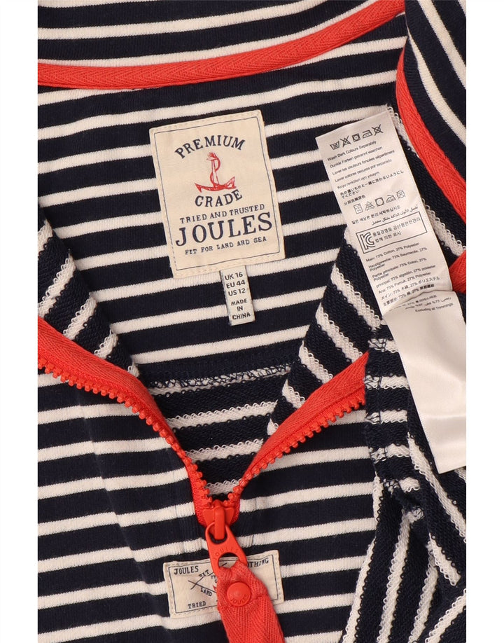 JOULES Suéter feminino oversized Reino Unido 16 grande listrado azul marinho