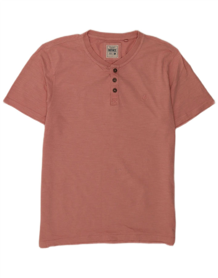 Camiseta masculina Fat Face Top grande algodão rosa