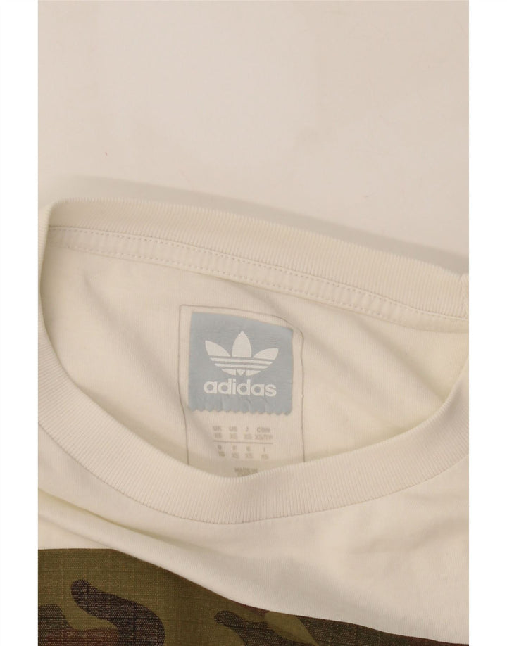 ADIDAS Mens Graphic T-Shirt Top XS White Cotton Vintage Adidas and Second-Hand Adidas from Messina Hembry 
